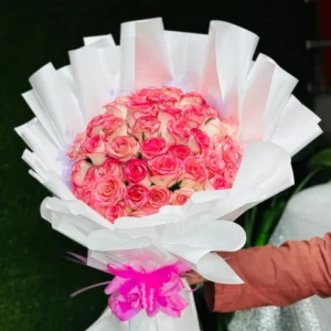 50 Pink rose bouquet